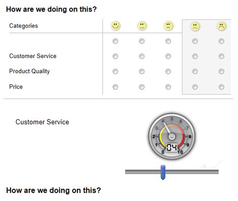 Interactive Rating Questions